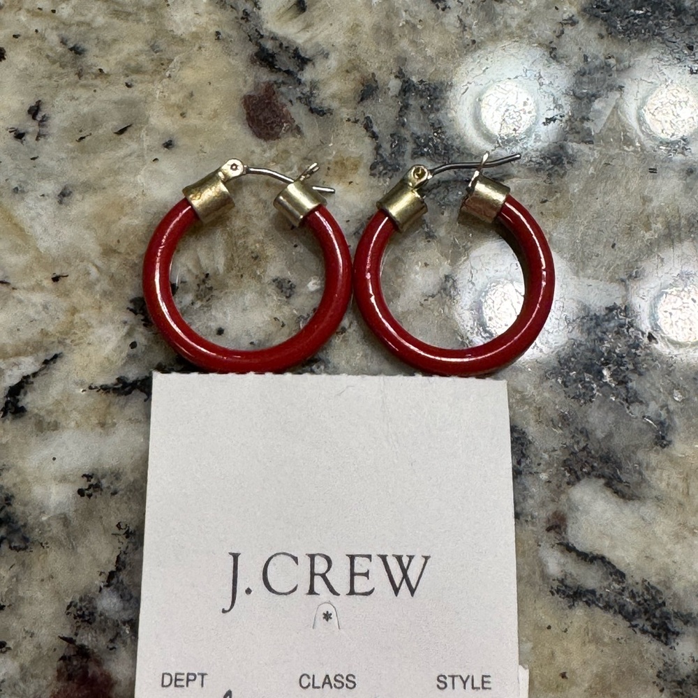 J crew red earrings
